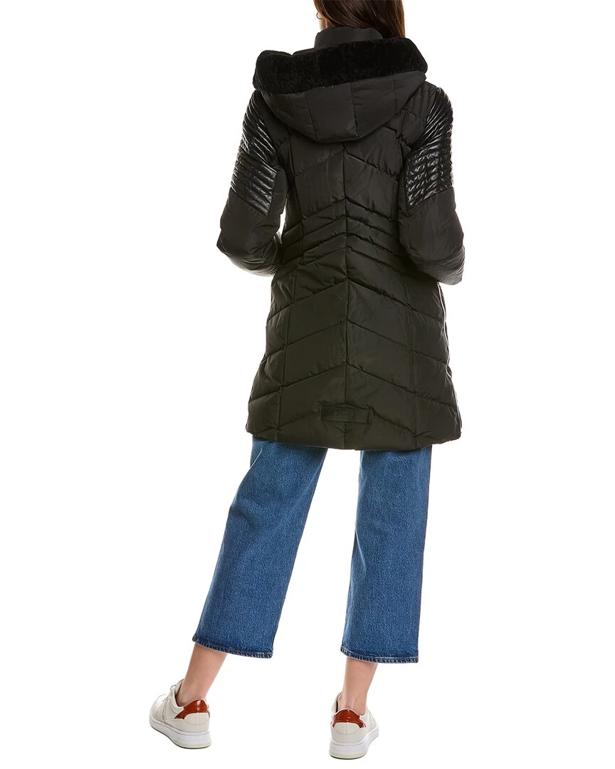 Flash Sale 👍 women NB Series by Nicole Benisti Cortina Leather-Trim Quilted Down 🧥 Coat 🌟 4 Flash Sale 👍 women NB Series by Nicole Benisti Cortina Leather-Trim Quilted Down 🧥 Coat 🌟 - Image 2