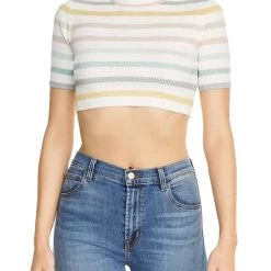 Best deal 🛒 Ronny Kobo 👩 women Ellenwe Top in Metallic Stripe 🛒