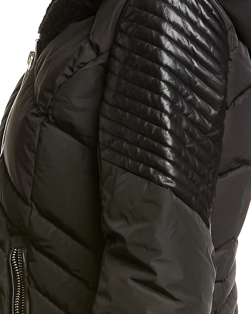 Flash Sale 👍 women NB Series by Nicole Benisti Cortina Leather-Trim Quilted Down 🧥 Coat 🌟 6 Flash Sale 👍 women NB Series by Nicole Benisti Cortina Leather-Trim Quilted Down 🧥 Coat 🌟 - Image 4