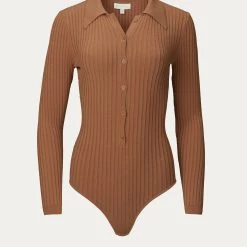 Cheapest 🤩 Ronny Kobo 👩 women Cyndie Bodysuit in Cognac 🤩