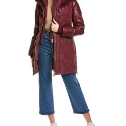 Budget 🛒 women NB Series by Nicole Benisti Courcheval Leather-Trim Down 🧥 Coat ❤️