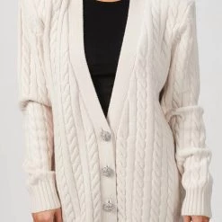 Coupon ❤️ Ronny Kobo 👩 women Parmida Cashmere Knit Cardigan In Light Khaki 🎉