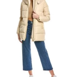 Cheap 🥰 women NB Series by Nicole Benisti Nakiska Leather-Trim Down 🧥 Coat 😀
