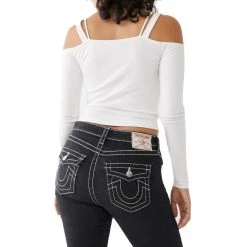 New ❤️ True Religion Jenne Curvy 👩 Womens Mid-Rise Dark Wash Skinny 👖 Jeans 🔥