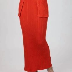 Brand new 🧨 Ronny Kobo 👩 women Maribel Knit 👗 Skirt In Fire 🔔