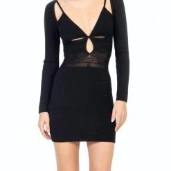 Promo 🛒 Ronny Kobo 👩 women Rivera Knit 👗 Dress in Black 👏
