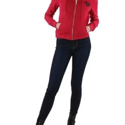 Discount ⌛ True Religion 👩 Womens Logo Front Zip Hoodie ⌛