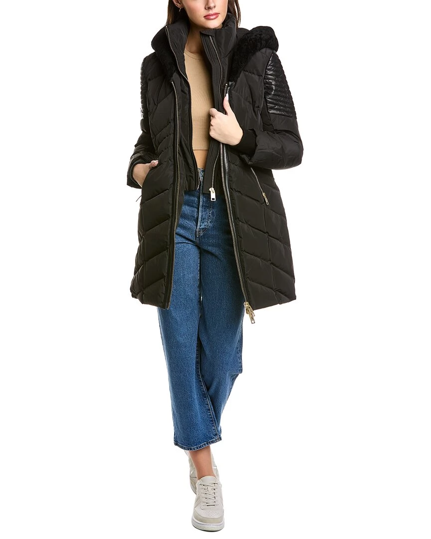 Flash Sale 👍 women NB Series by Nicole Benisti Cortina Leather-Trim Quilted Down 🧥 Coat 🌟 3 Flash Sale 👍 women NB Series by Nicole Benisti Cortina Leather-Trim Quilted Down 🧥 Coat 🌟