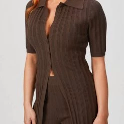 Flash Sale 🥰 Ronny Kobo 👩 women Waverly Knit Top In Espresso 🌟