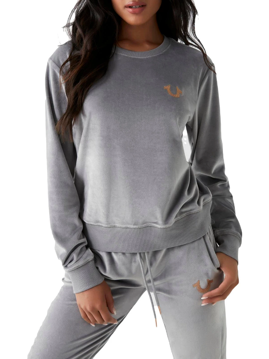 Promo 👏 True Religion 👩 Womens Velvet Graphic Pullover Sweater 🥰 3 Promo 👏 True Religion 👩 Womens Velvet Graphic Pullover Sweater 🥰