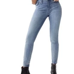 Cheapest 🥰 True Religion Halle 👩 Womens Mid Rise Distressed Skinny 👖 Jeans 🧨